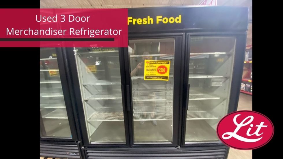 Used 3 Door Merchandiser Refrigerator Lit Restaurant Supply